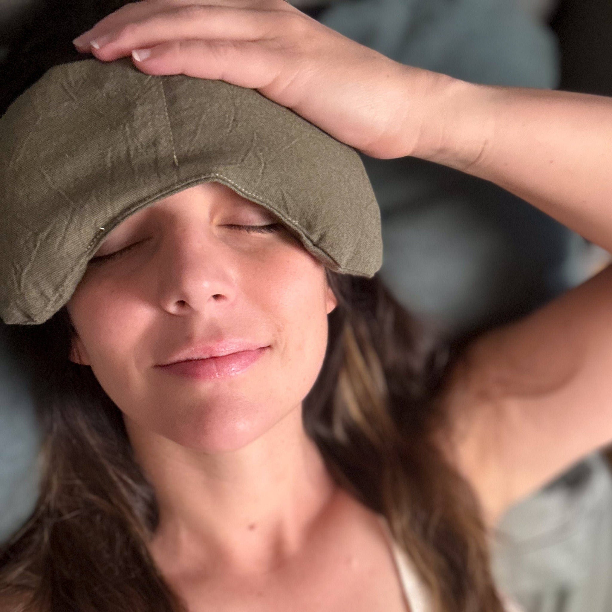 weighted eye pillow - olive