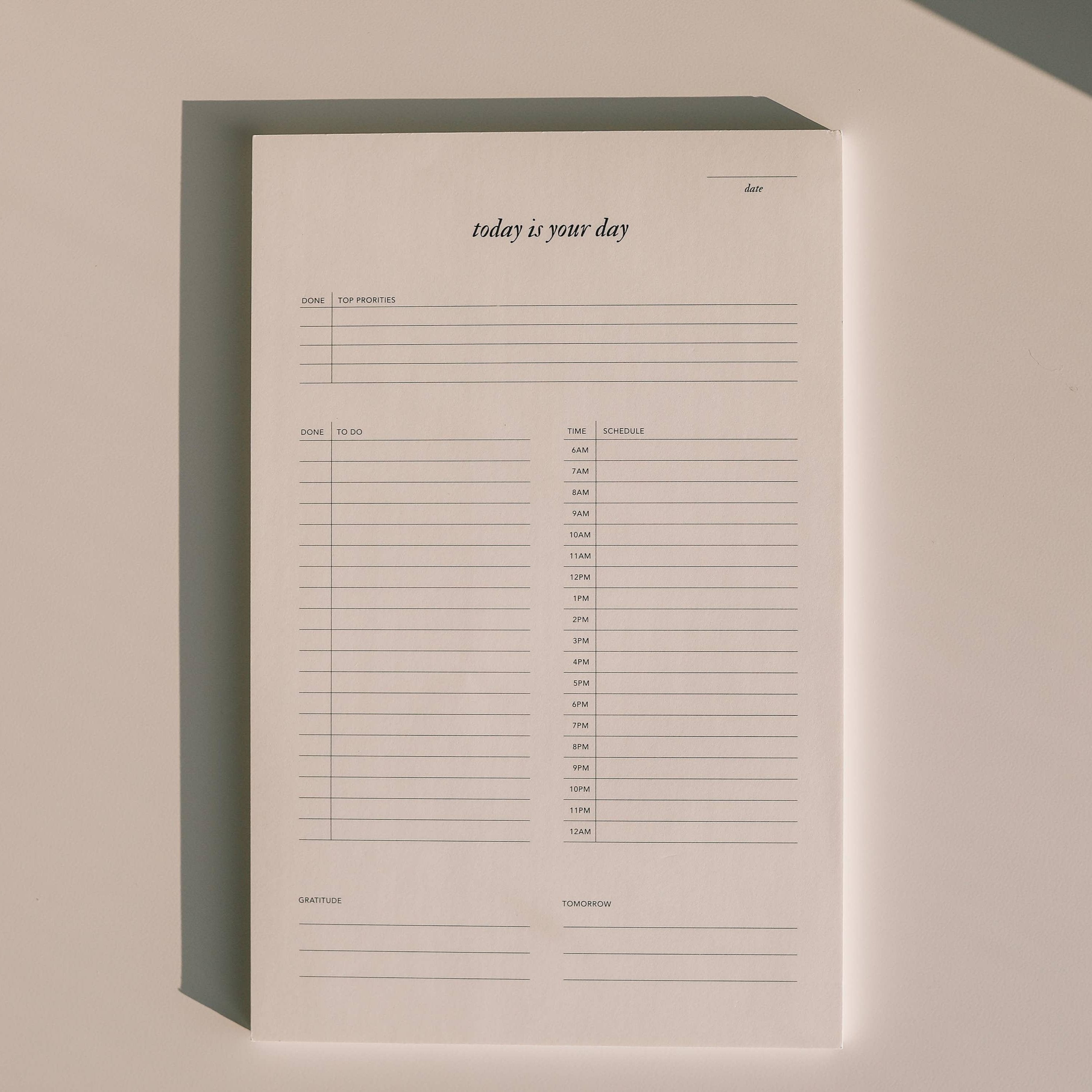 Today is Your Day | Daily Notepad