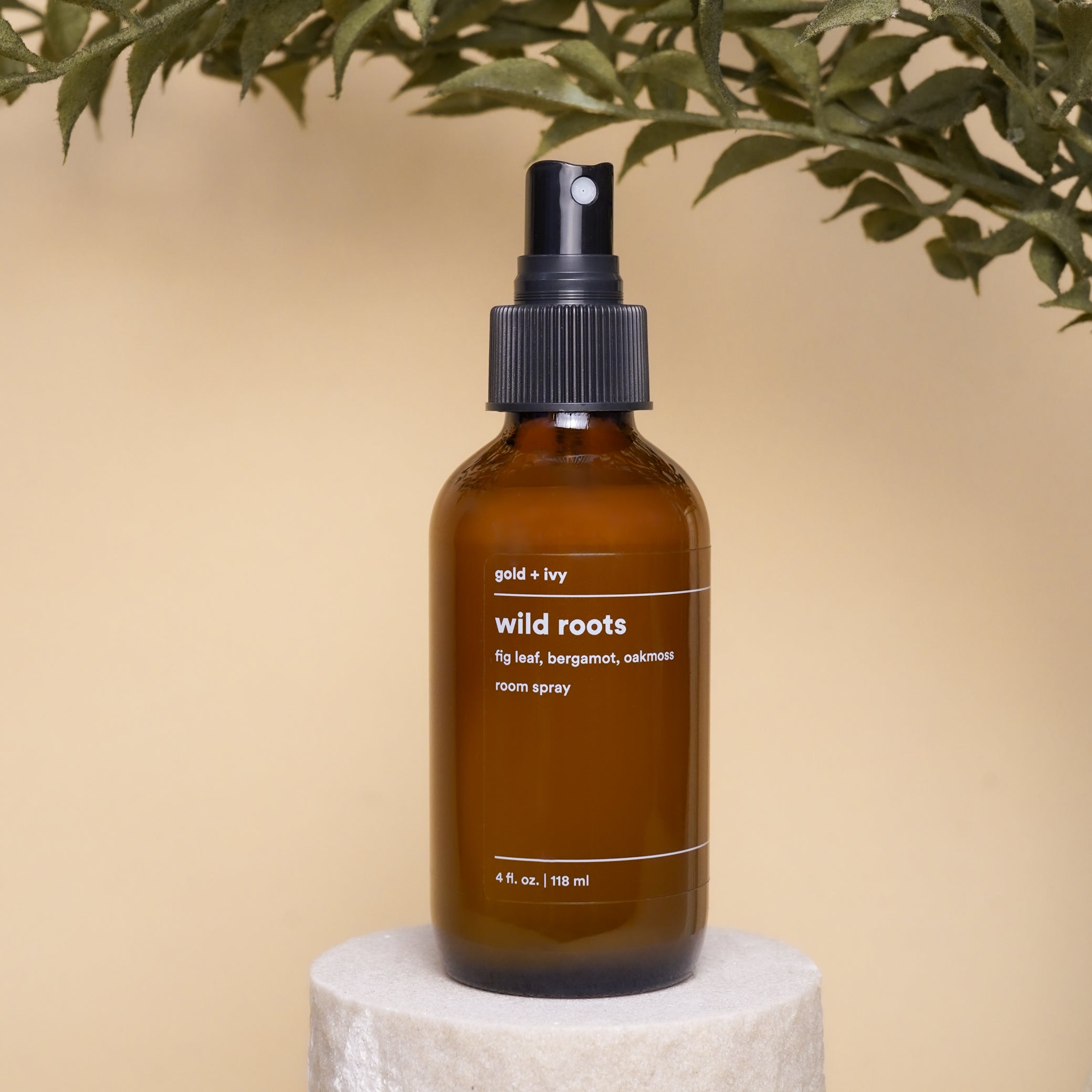 wild roots room + linen spray – gold + ivy