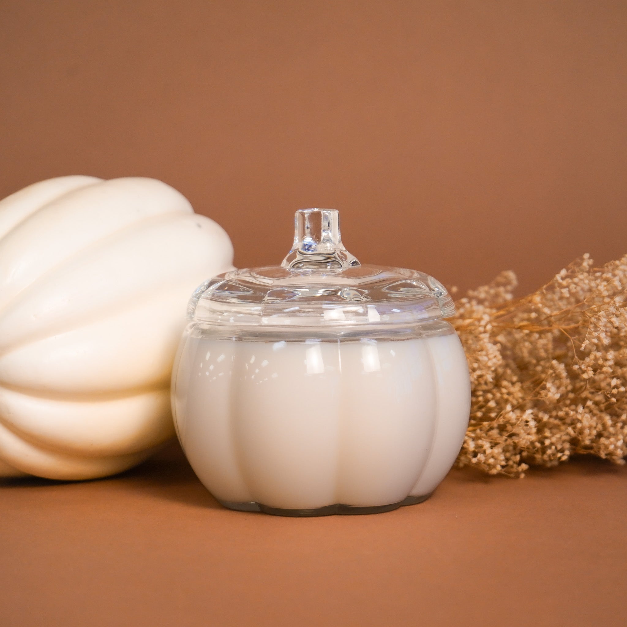 pumpkin glass candle