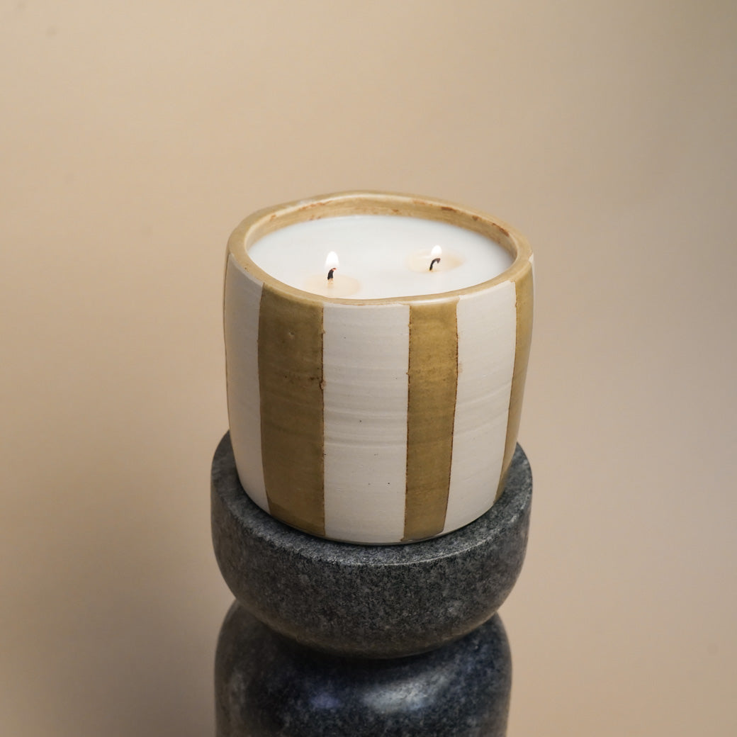 handmade ceramic candle (gold + ivy x hfb ceramics)